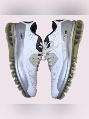 RARE Nike Air Max 90 2014 LTR QS White Grey  646909-102 Size 12.5